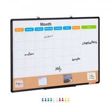 36"x 24" Monthly Calendar Whiteboard  Cork Board Combo with Aluminum Frame ...