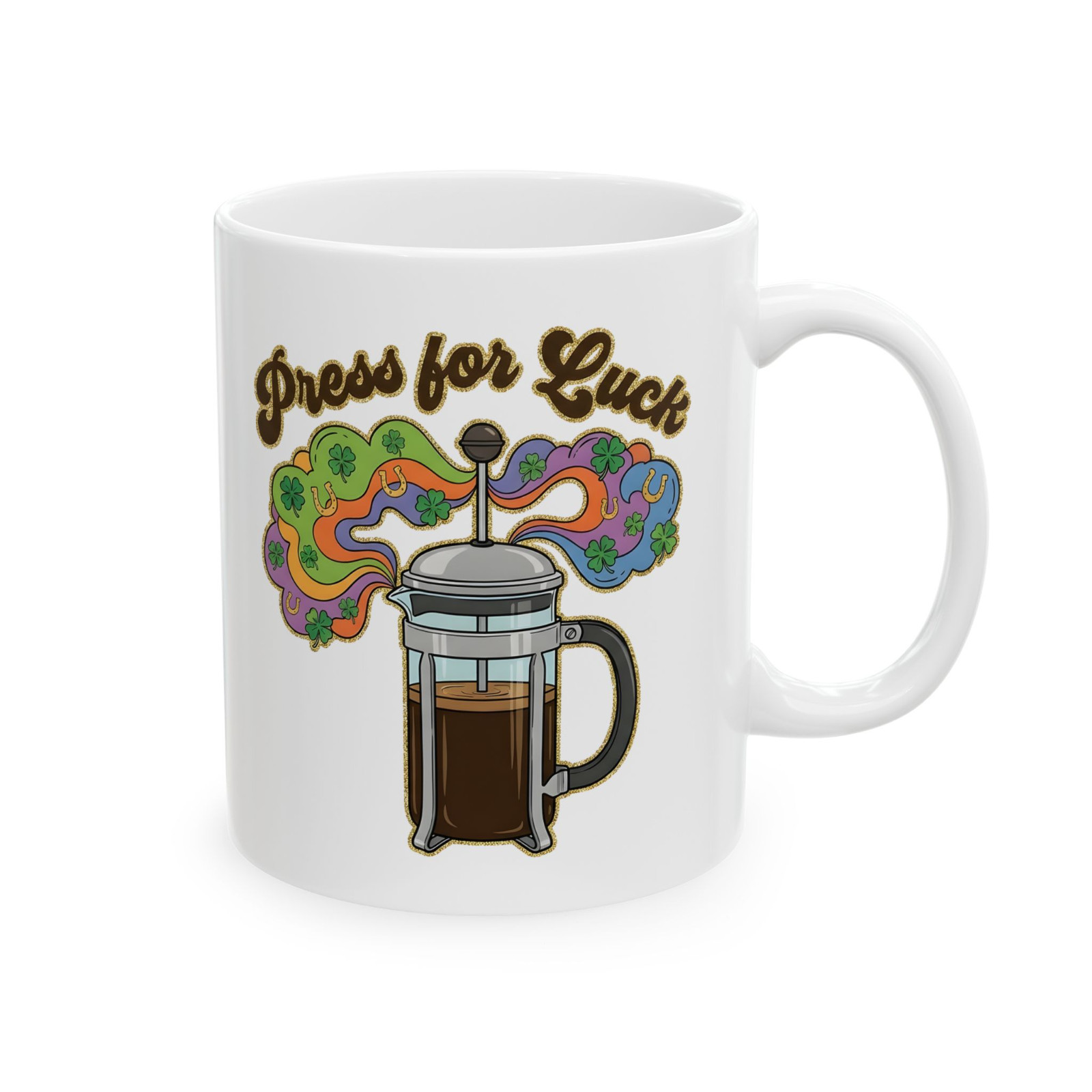 For Luck French Press St Patricks Day Lucky Gift Cup