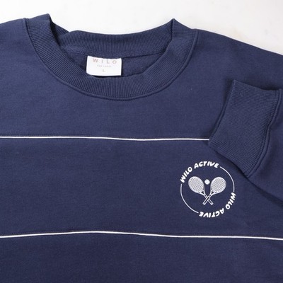 Wilo The Label Active Tennis Sweatshirt Navy Blue Crewneck Pullover Large L