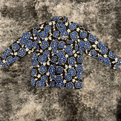 YAGO AUTHENTIC PRODUCTS Blue-Black Hawaiian/Aloha Print LG Long Sleeve -NWT-