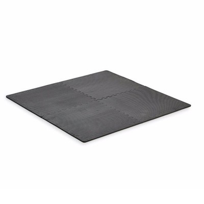 York Barbell Floor Guards with Edging, Pack of 4 Puzzle Rubber Interlocking Foam