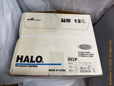 Halo Lighting 993P 4" Trim Coilex Baffle White Trim with Black Baffle 12 Pack