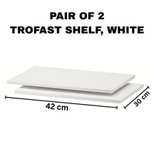 IKEA TROFAST White Shelves 42x30cm – 2x Internal Storage Shelf Inserts Organizer