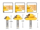 45 Degree 3 Bit Lock Miter Router Bit Set - 1/2" Shank - Yonico 15334
