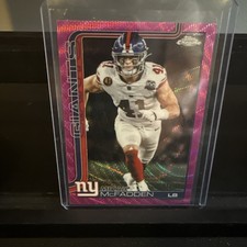 2025 Topps Chrome Micah McFadden /250 PINK REFRACTOR #232 New York Giants