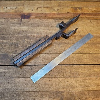 Antique Nail Puller BRIDGEPORT TOOL Pry Bar & Crate Hammer Multitool 1870s ☆USA
