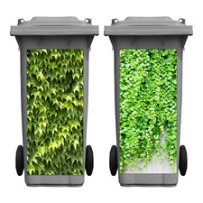 2 Sheets Ivy Leaves Wheelie Bin Sticker Adhesive Ivy Leaf Dustbin
