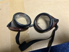 Vintage Norton Eye Protection Goggles Steampunk Glasses Clear 