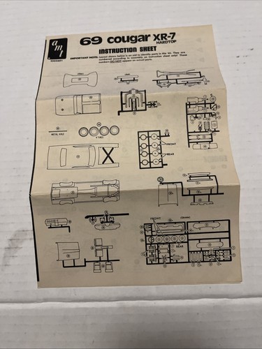 1969 Mercury Cougar XR-7 Built Plastic Model By AMT 1/25 Scale With Vintage Box - Picture 11 of 14