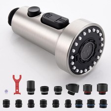 Pull Down Kitchen Faucet Sprayer Head Replacement Part, 3 Function Pull Out