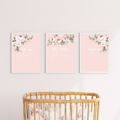 Rosa Blumen Oh So Sweet 3er Set Wandbilder