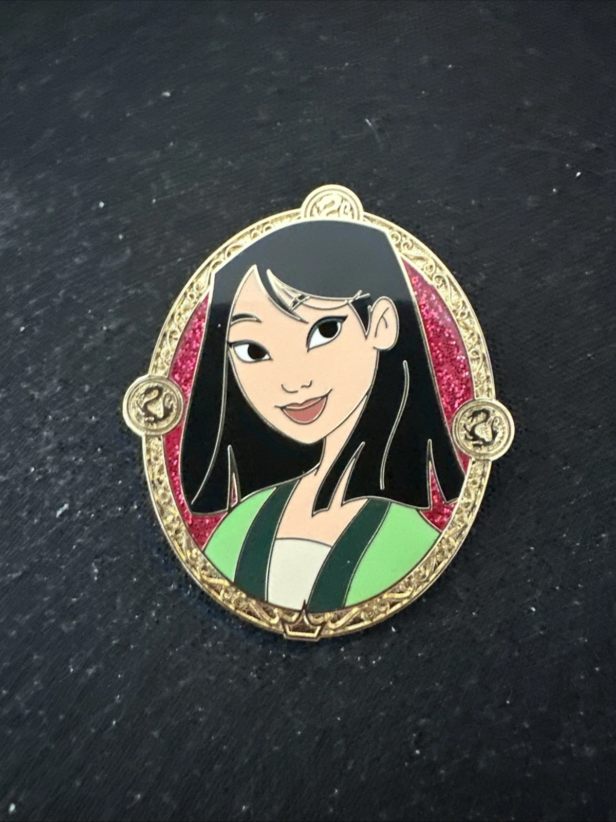 Disney Pin Mulan Princess Mulan Glitter Stylized & Gold Portraits