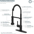 LED Black Kitchen Faucet with Pull-Down Sprayer & Soap Dispenser