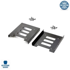 2-Pack Metal Mounting Brackets for 2.5" to 3.5" SSD/HDD