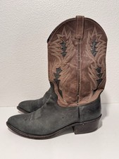 VTG DAN POST Leather Cowboy Boot Two Tone Sz 11 EW Wide EL PASO TX MADE IN USA