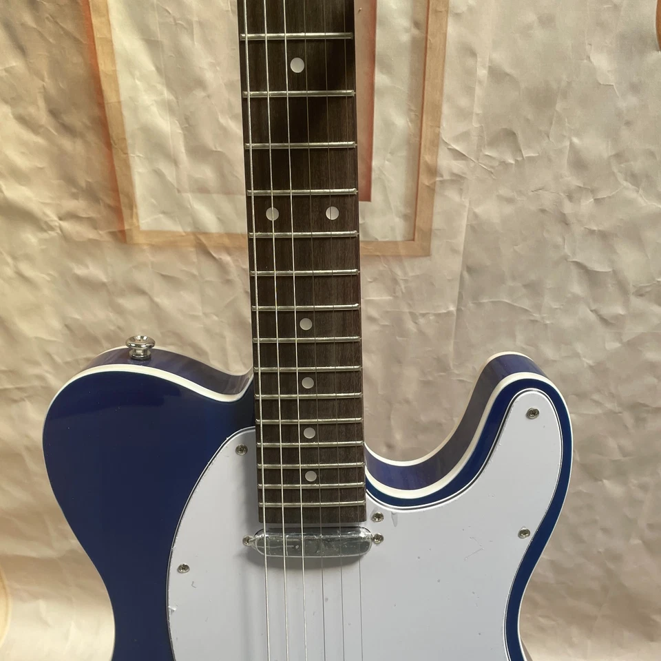 Blue Electric Guitar - Telecaster Design, Maple Neck, Single Coil Pickups - Image 3 of 4