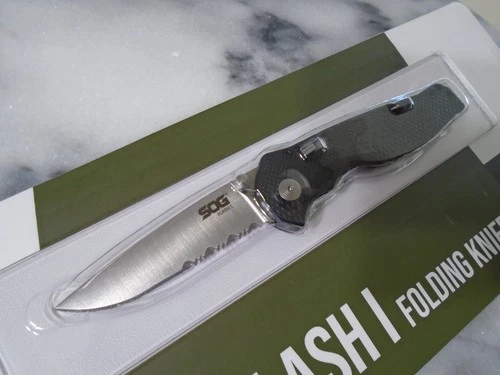 SOG Flash I Assisted Open Pocket Knife Slide Lock Folder 56-57 Aus-8 SOG-FSA-97 image 4