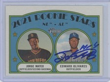 2021 Topps Heritage Rookie Stars Edward Olivares Signed Card Autograph RC #315. rookie card picture