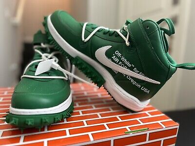 Nike Off-White x Air Force 1 Mid SP Leather Sneaker Pine Nike Off-White x Air Force 1 Mid SP Leather Sneaker Pine