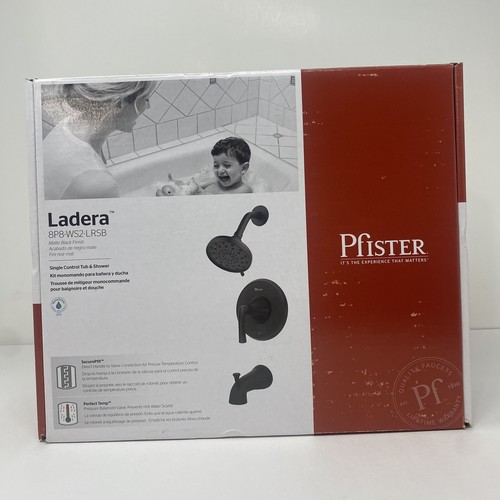 Pfister 8P8-WS2-LRSB Ladera 1-Handle Tub & Shower Faucet w/ Valve, Matte Black