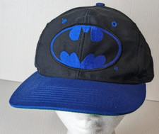 Vintage Batman DC Comics Snapback Cap Hat 1991 Dark Knight Comic Book blue black
