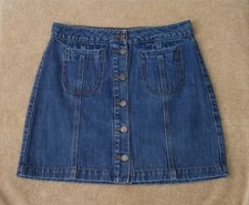 Denim mini skirt VANILLA STAR PREMIUM button down clean soft size 5 27 x 15