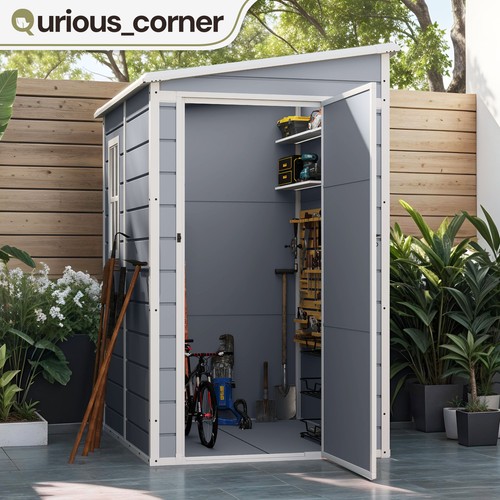 All-Weather Resin Outdoor Storage Shed 5x4 ft Garden Tool House w/Window & Door - Picture 3 of 11