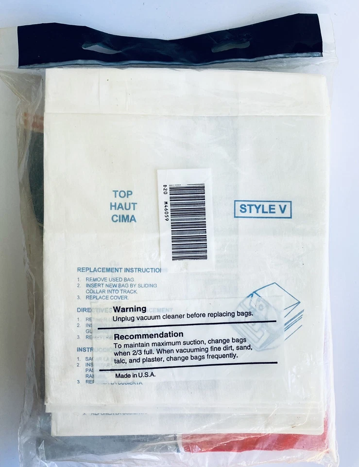 Eureka Canister Vacuum Cleaner Bags - Style V - 15 Count - Made in USA - NOS - Image 2 of 3