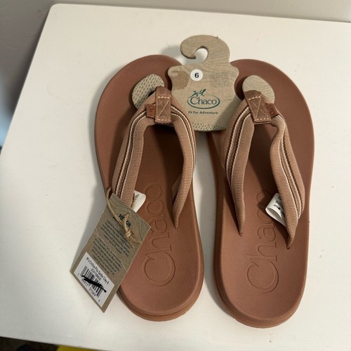NWT Chaco Chillos Flip Flop Saide Clay Pink Comfort Support Casual Walking 6
