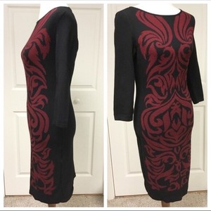 black fitted sweater dress