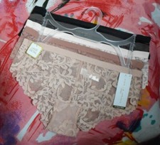 5 NEW ADRIENNE VITTADIN AV7571 5PKZ ALL LACE HIPSTER PANTIES S
