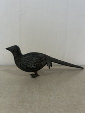 Vintage Metal Art Mid 20th Century PHEASANT Figurine Sculpture 14" Long
