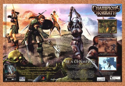 Champions of Norrath PS2 Original 2003 Ad - Everquest Print Promo