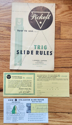 Pickett Trig Slide Ruler Users Manual 1953 Maurice Hartung | eBay