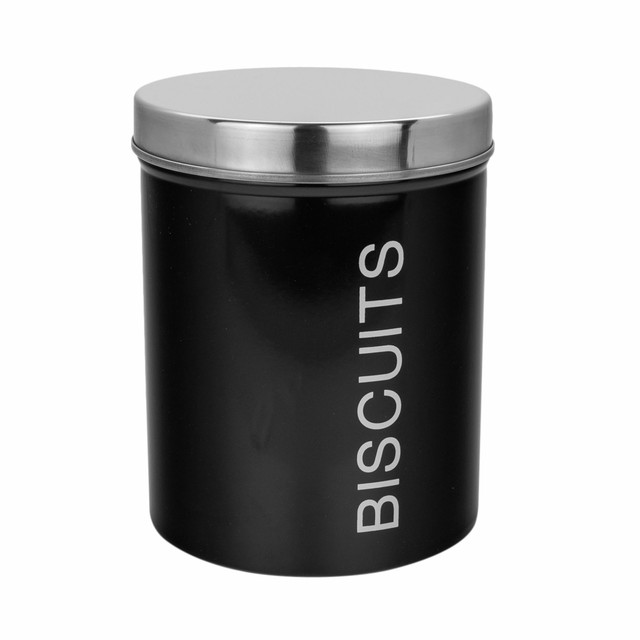 Biscuit Tin Storage Cookie Jar Barrel Canister Kitchen Container Metal