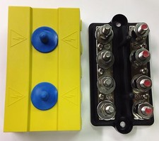 Dual 7 Point Junction Block Positive Negative Power Post W Cover Buss Bar 250a