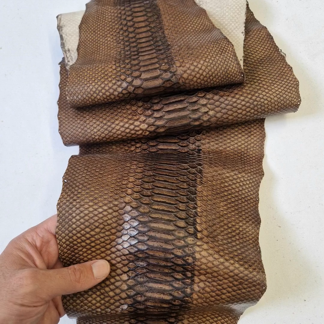小物 Python Skin Long Sheer Stole scarf snake Genuine snake leather, long and wide real python leather of thick