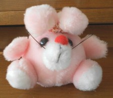 RUSS POLY THE PINK BUNNY PLUSH 4 1/4" VINTAGE 1980S