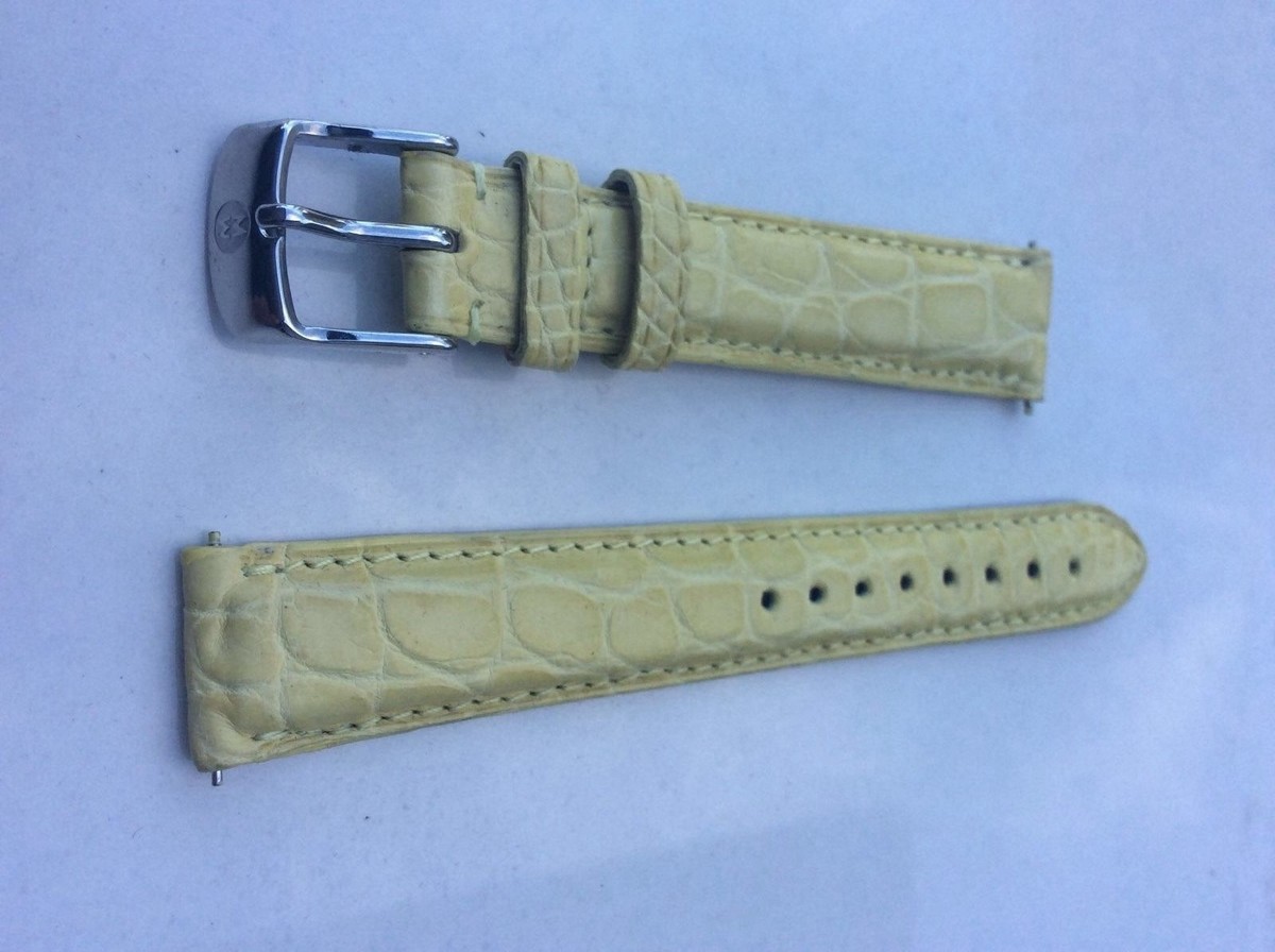NEW MICHELE CSX33, SEREIN DECO 16MM YELLOW ALLIGATOR WATCH STRAP