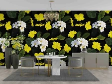 3D Floral Seamless Wallpaper Wall Mural Removable Self-adhesive Sticker6934