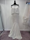Lillian West wedding dress size 10 US8 6516 in ivory champagne ref 351b