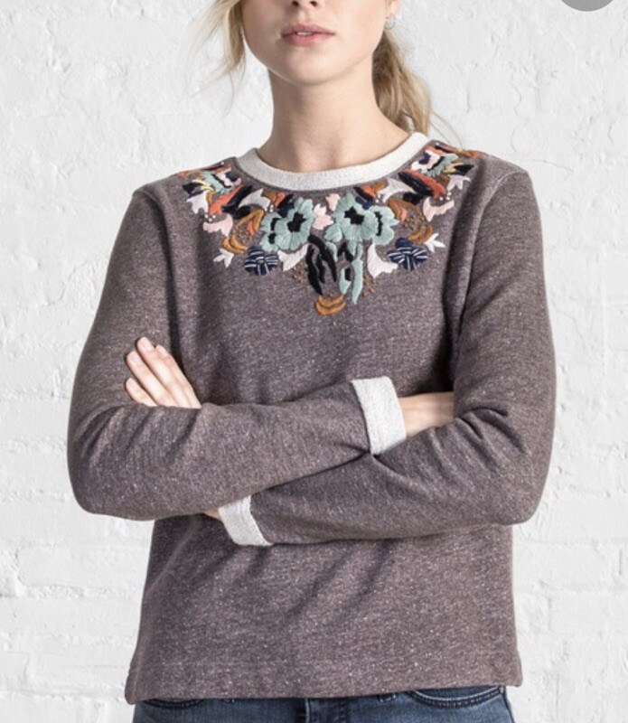 Embroidered Neck Sweatshirt Size XS | eBay