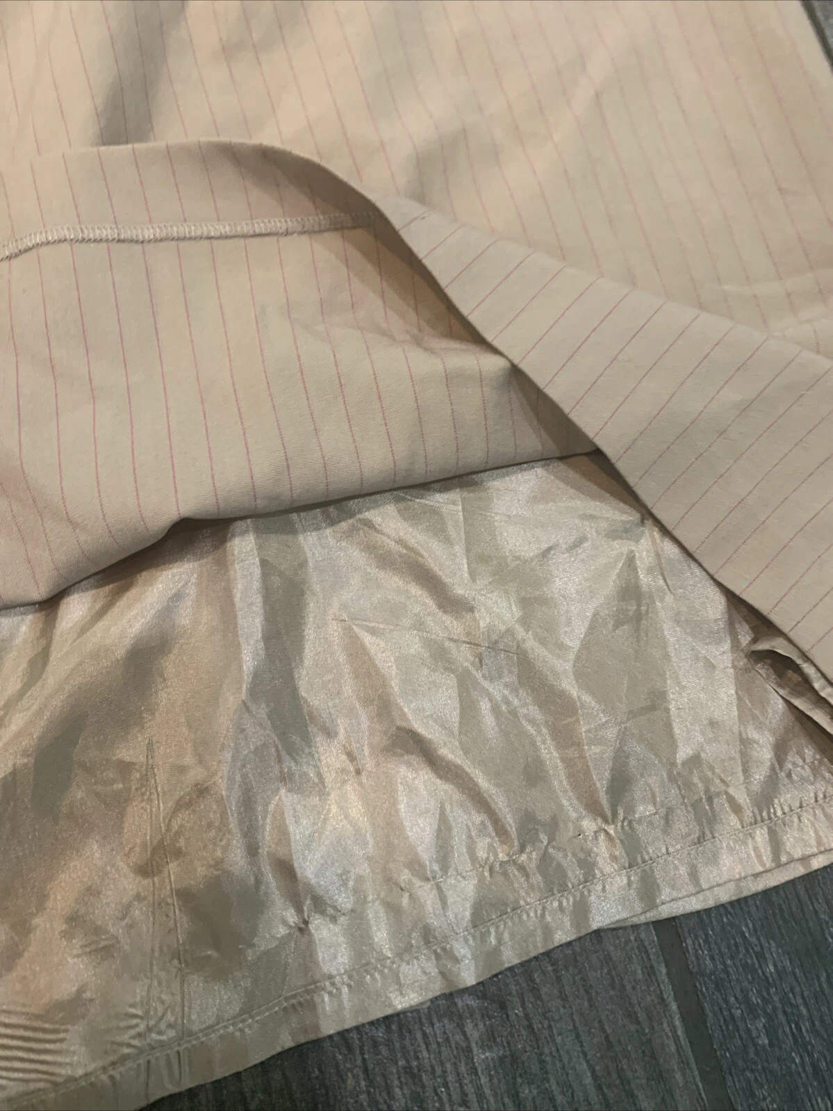 VETEMENTS Abito donna beige Chadwicks of Boston taglia 6 con righe rosa senza maniche foderato