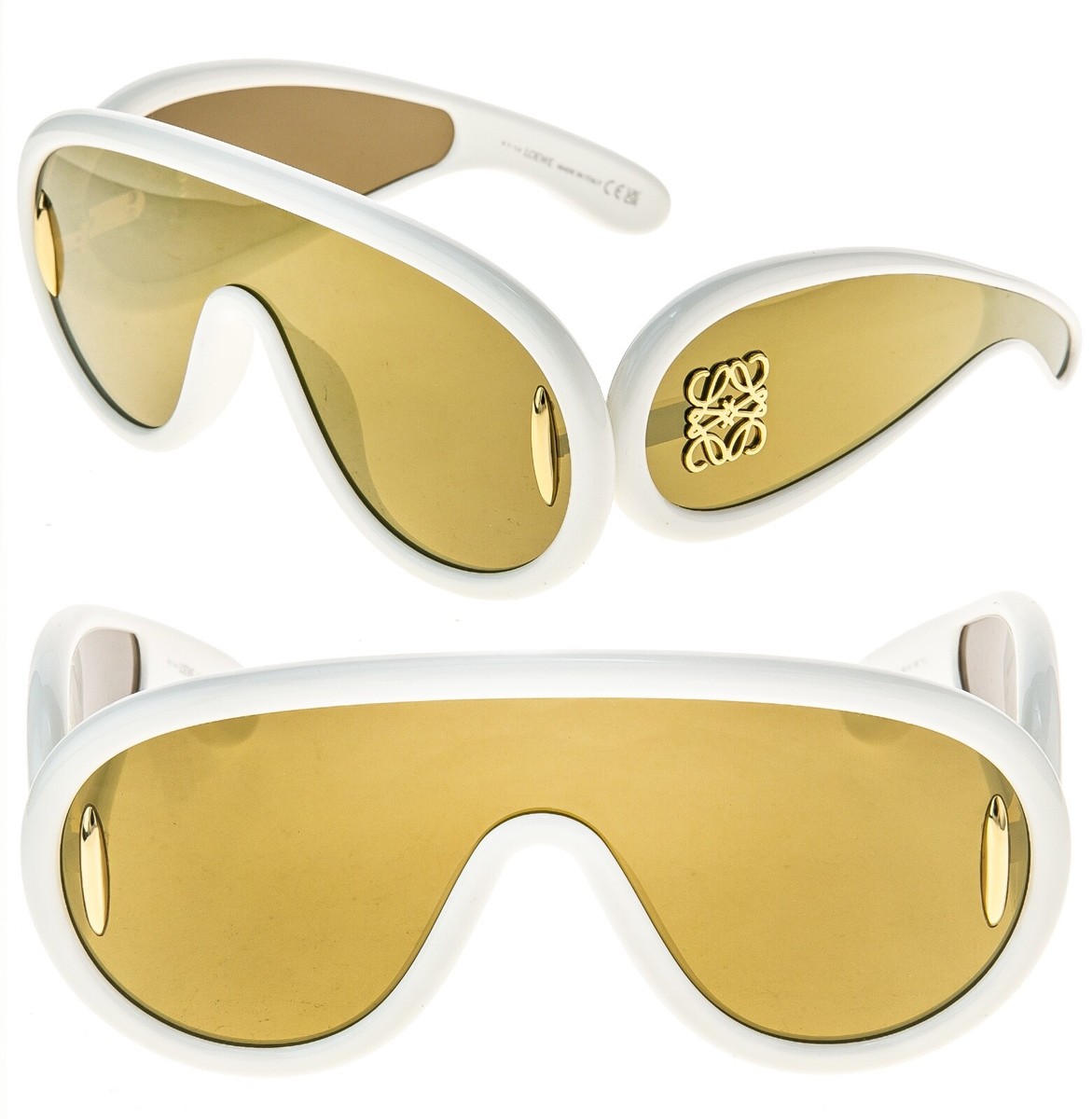 LOEWE ANAGRAM PAULA IBIZA Aviator Mask LW40108I White Gold