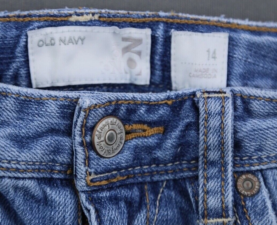 Джинсы-капри для девочек 2009 Old Navy со средней посадкой искусственно состаренные размер 14 (26x17) - Изображение 3 из 4