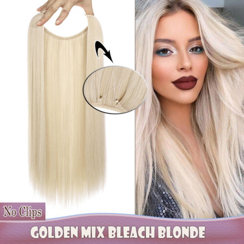 Secret Stirnband Draht Haarverlängerung Hidden Wire Haarteil Hair Extensions 24" - Bild 65 von 81