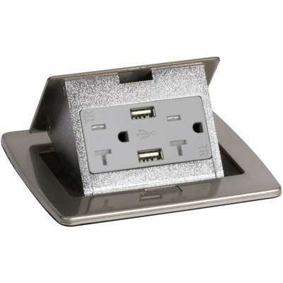 Kitchen Countertop Pop Up 20a Charging 2 Port Usb Outlet Nickel