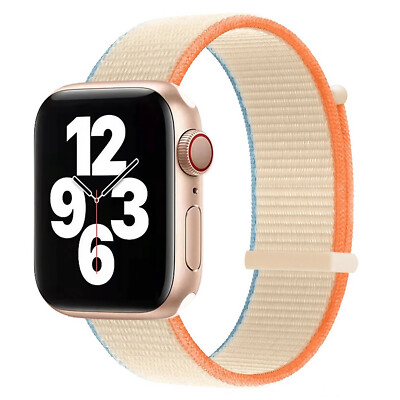 Nylon Sport Loop Armband für Apple Watch iwatch 38 - 45 Series 8 7 6 SE 5 4 3 2