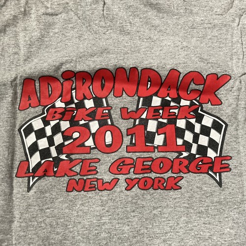 Camisa Adirondack Bike Week tablero de ajedrez bandera carreras motocicleta manga larga - Imagen 4 de 9