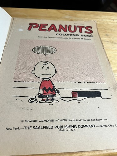 1968, "PEANUTS", "Un-Used" Coloring Book (Scarce / Vintage) Great Condition - Picture 12 of 15